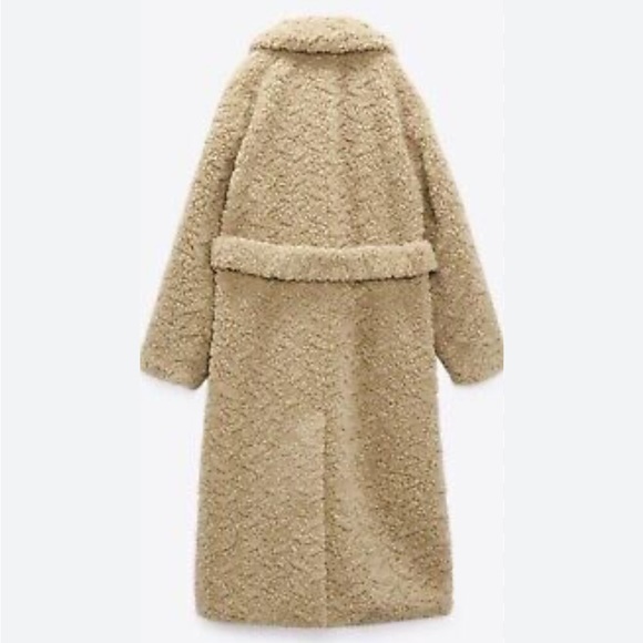 Zara Long Fleece Coat - Light Camel - Picture 6 of 12